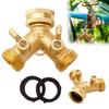Garden Hose Y Valve Connectors Brass Hose Splitter With Solid Brass Handle Brass Y Valve Water Garden Hose Adapter 2 Way