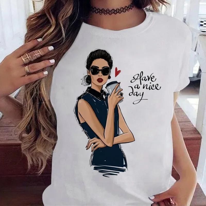 Летний топ с круглым вырезом и принтом 3D City Girls, модные повседневные футболки с короткими рукавами для женщин