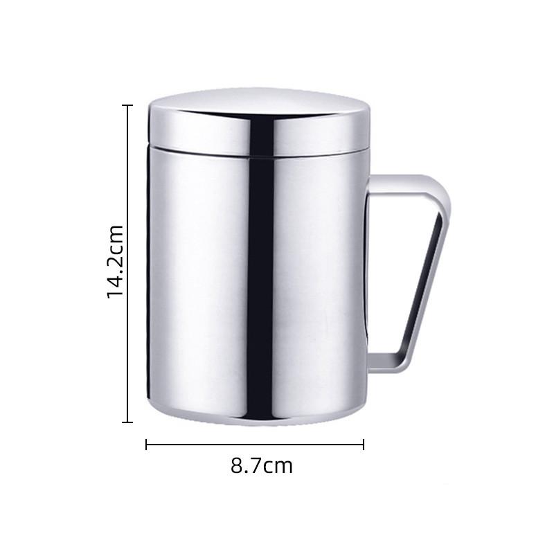 Кружка для кофе из нержавеющей стали 304 с двойными стенками, переносная, с изоляцией, не допускающая ожогов, круглая кофейная чашка для чая с молоком и ручкой