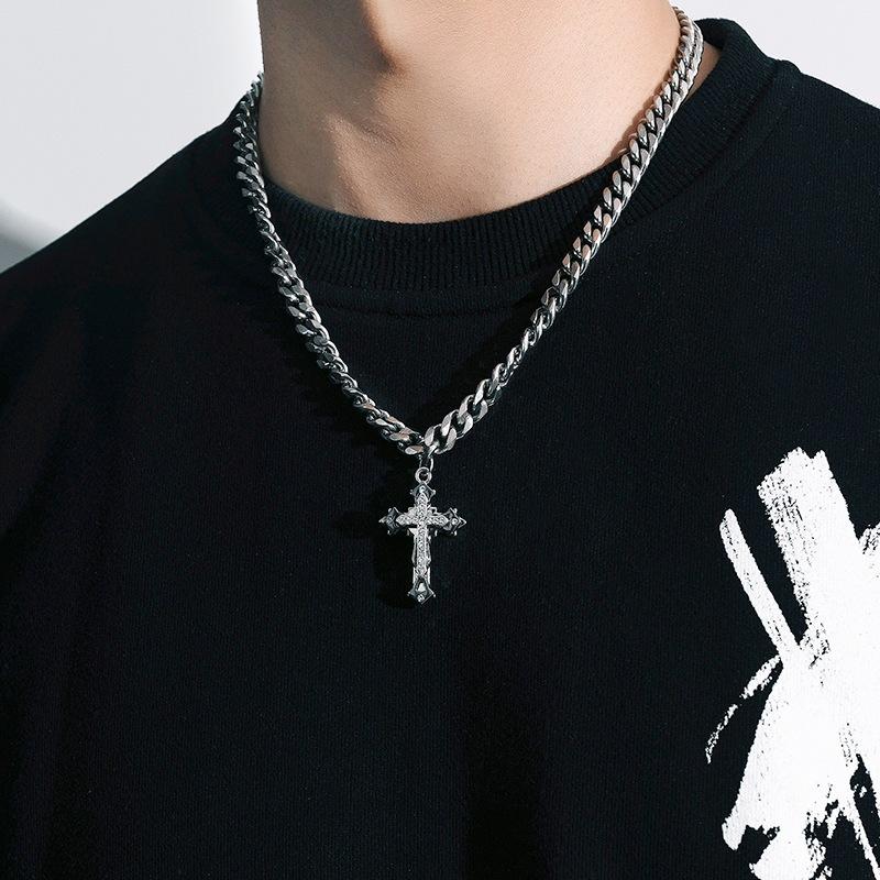 Мужское ожерелье с крестом Мужское ожерелье с подвеской в стиле хип-хоп Hundred Charm