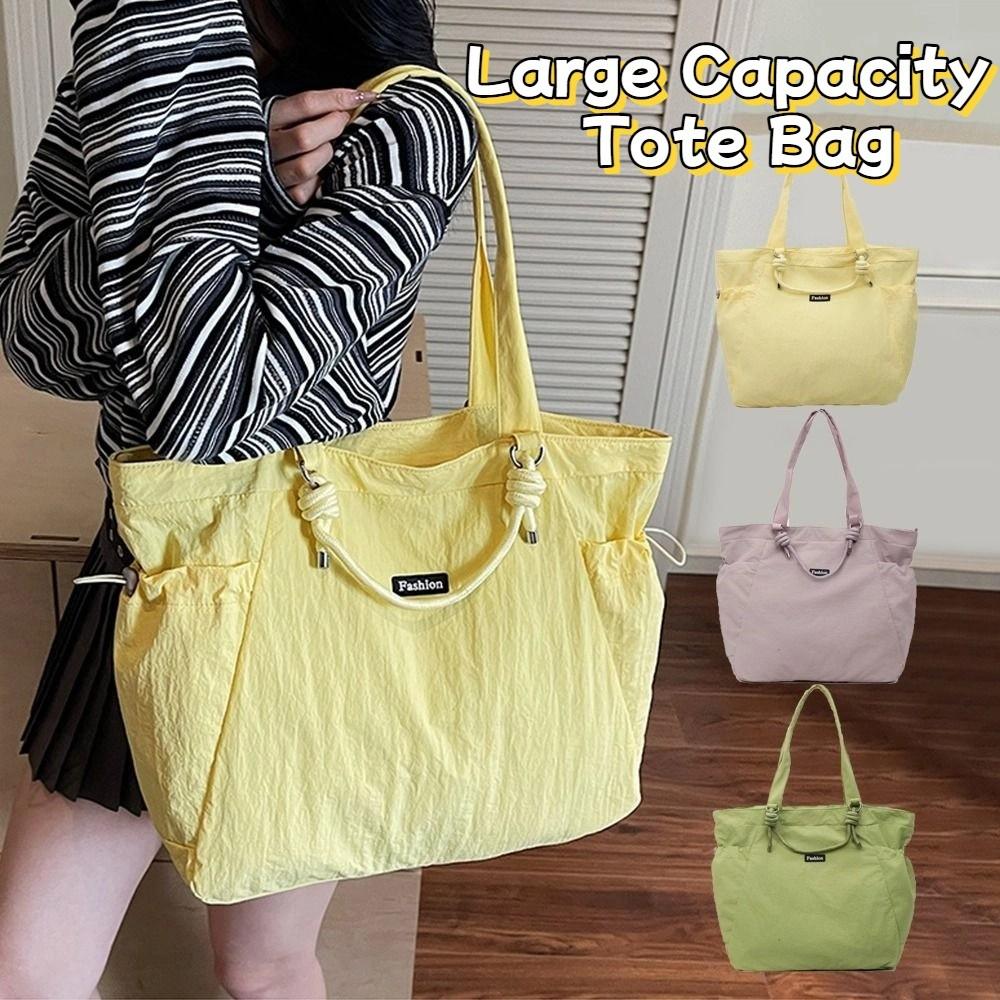 Solid Color Nylon Shoulder Bag Casual Commuting Handbag Trendy Women's Totes Bag Ladies