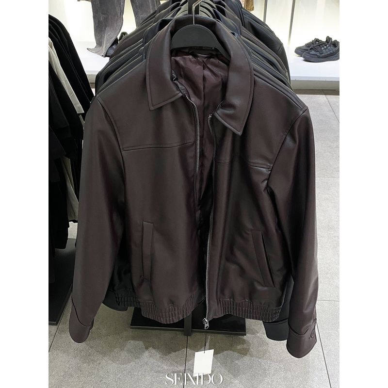 Cabinet 429! New Autumn and Winter Men's Loose-Fitting Faux Leather Pilot Zipper Pu Jacket Leather Coat 4027400 753