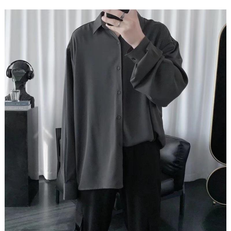 Мужская модная рубашка с длинным рукавом в гонконгском стиле