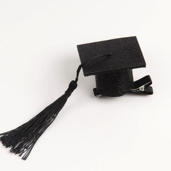 Yousheng Graduation Hat Hair Clip Felt Fabric Doctor Hat Shape Mini Cap with Tassel Hair Pin Kindergarten College Party Accessory