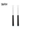 Food-grade Stainless Steel Fork 2Pcs Retractable BBQ with V-Shaped Prongs Non-Slip Handle Rust-resistant Grilling Portable Outdoor Cooking Tool