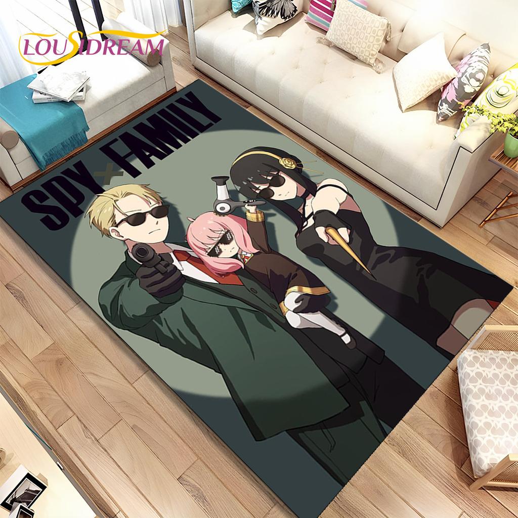 Япония Аниме SPY×FAMILY Мультфильм Коврик Большой, Коврик для гостиной Спальня Диван Коврик Украшение, детский нескользящий напольный коврик