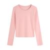Women Long Sleeve T-shirt Crew Neck Tee Breathable Skin-friendly Basic Tee Autumn Winter Inner Wear Top
