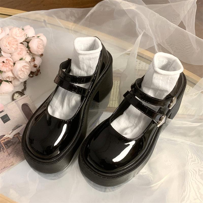 Модная обувь Мэри Джейн Женская Готическая Платформа Лолита Обувь Академический стиль Толстый каблук Обувь для формы JK Женская Обувь из искусственной кожи Одинарная обувь