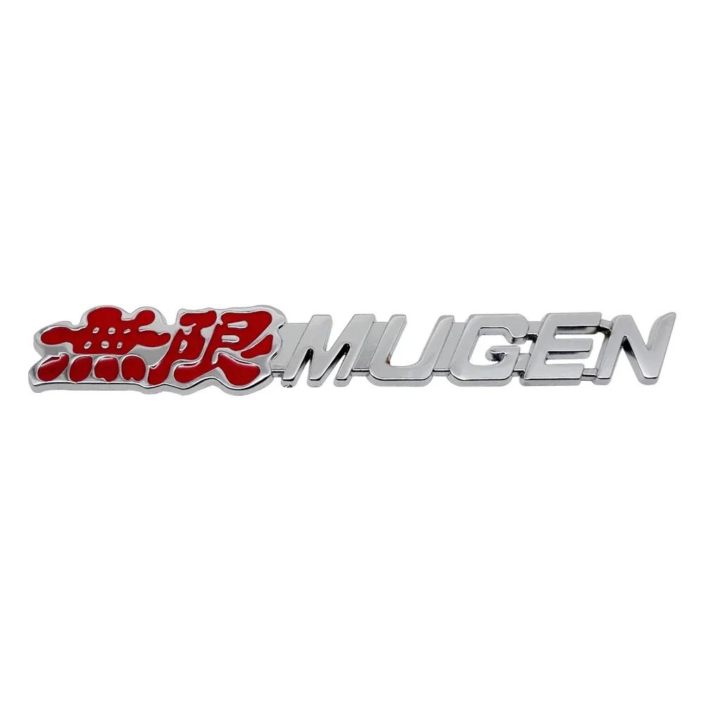 3D Metal Mugen Letters Car Front Grille Badge Rear Trunk Emblem Sticker For Honda Civic CRV H-RV City CRZ Fit Spirior