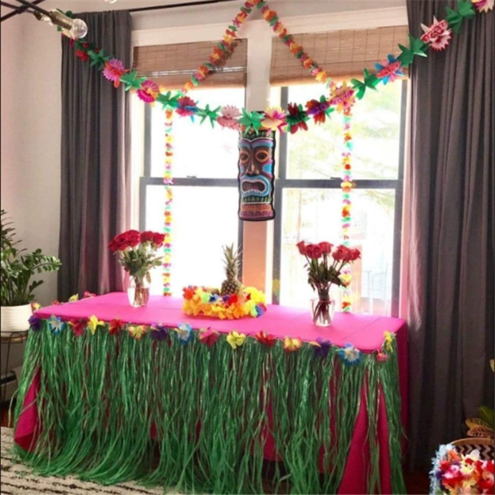 2 шт. гирлянда из салфеток - 3 м в длину тропическая разноцветная бумажная цветочная гирлянда баннер для гавайского луау летний тропический день рождения свадьба вечеринка декор