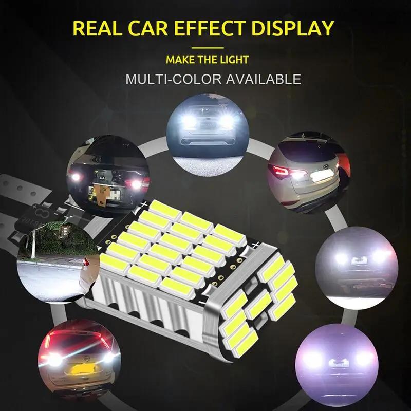 2/6 шт. T15 Лампа заднего хода W16W Светодиодная сверхяркая 10 Вт Canbus Лампа заднего хода Габаритный огонь автомобиля Белый Красный 12 В