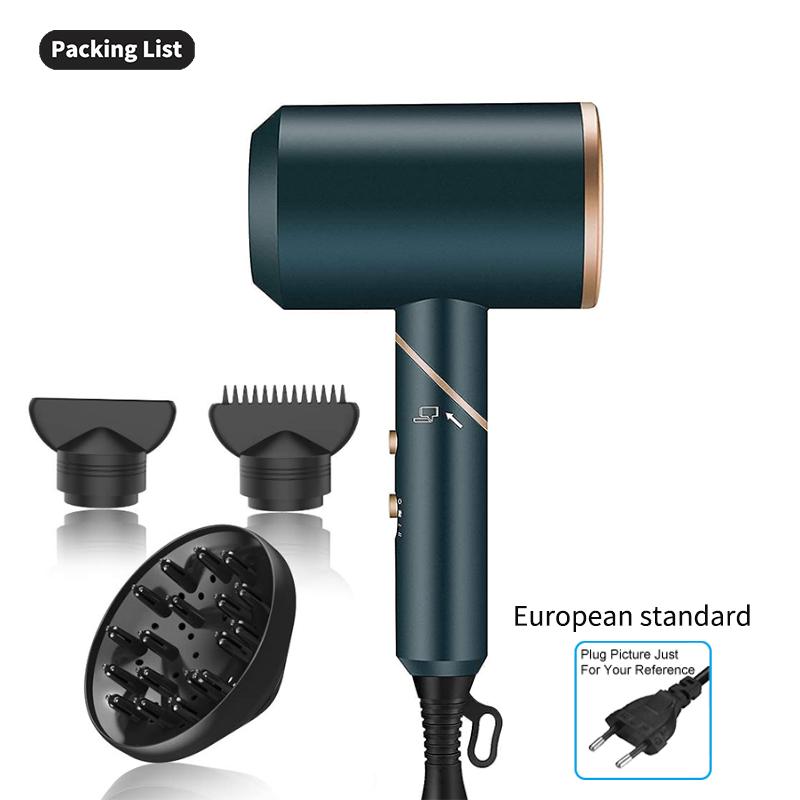 Профессиональный фен мощностью 1800 Вт с диффузором и насадками Мощный фен для быстрой сушки Компактный легкий дорожный портативный фен для пользователей