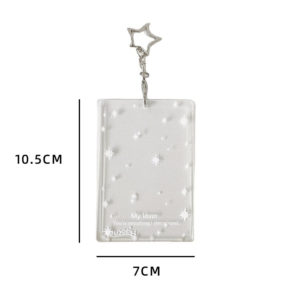 3-дюймовый милый прозрачный держатель для фотокарт Kpop, бабочка, бант, звезда, автобус, чехол для удостоверения личности, брелок, портативный кулон для школьного ранца