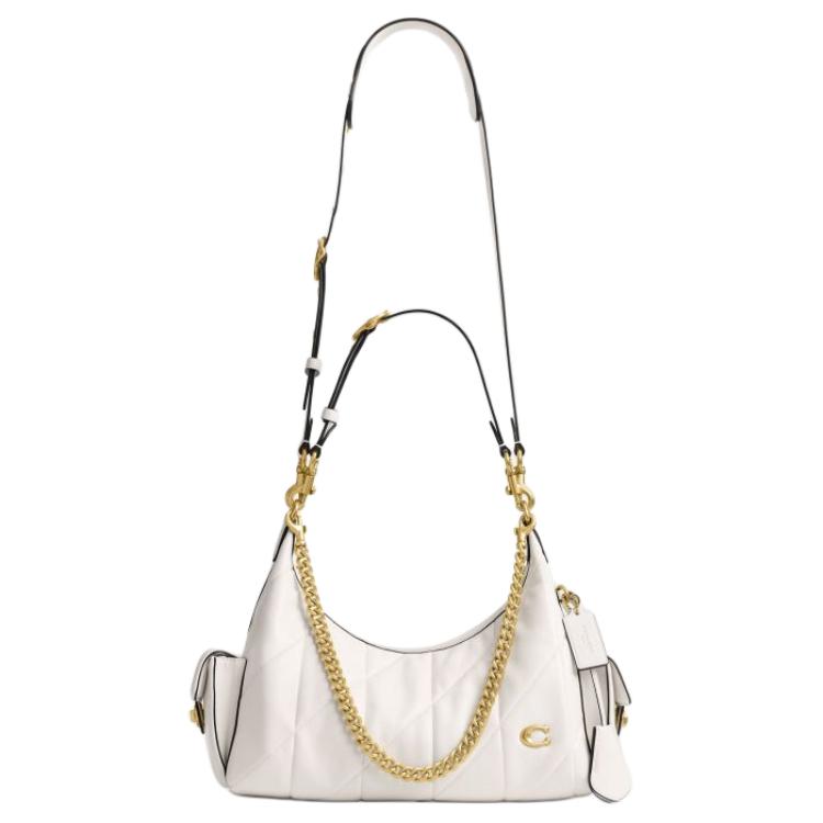 Coach Pocket Juliet 30 Quilted Detail Gold Hardware Lambskin Leather Shoulder Bag Large Women shoulder bag Chalk-White CEM89-B4HA