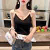 V-neck Camisole Lace Pearl Camisole Sexy Bandeau Tube Top Slim Undershirt Over Suit Underneath Tank Top