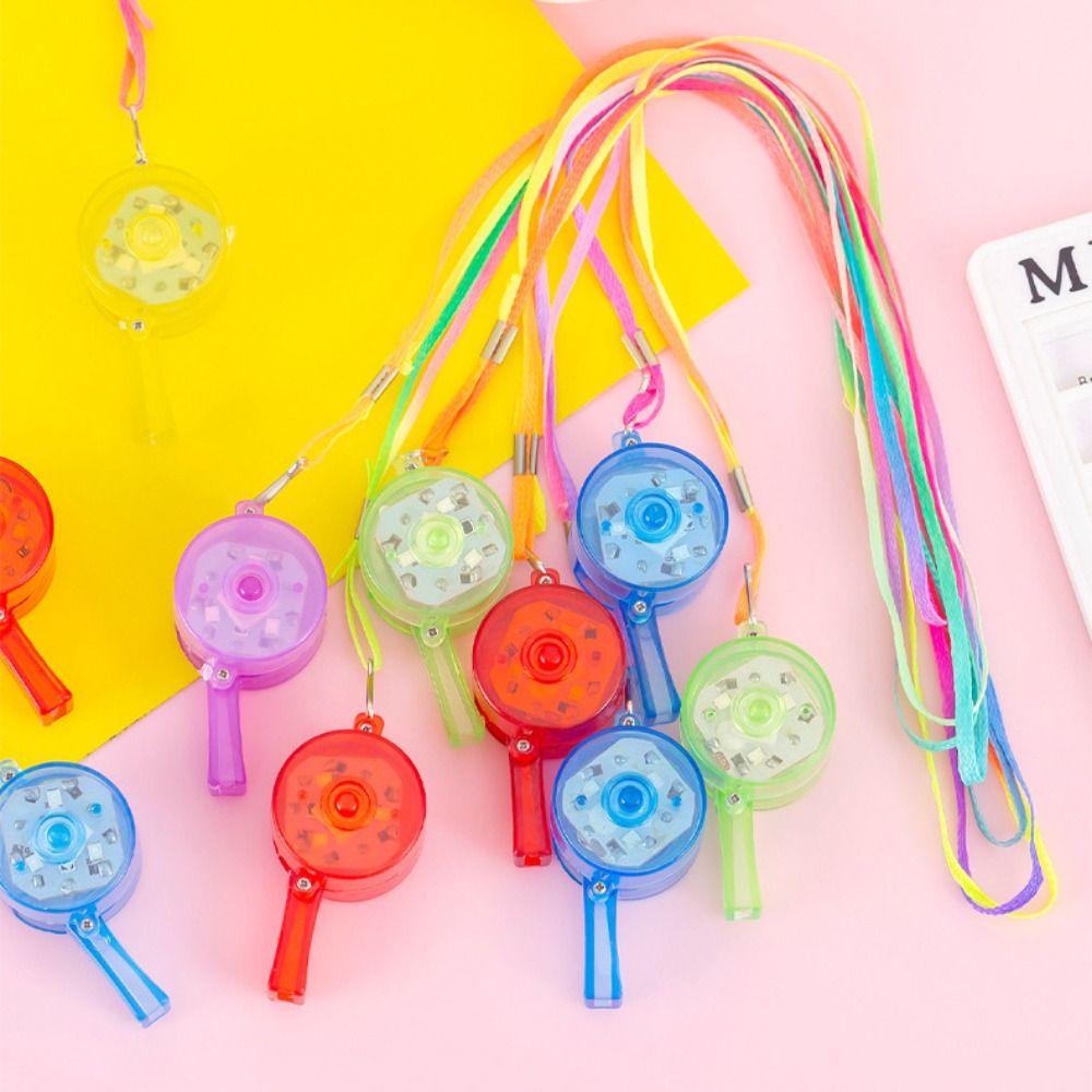 5 PCS with Lanyard LED Light Whistle Plastic Flashing Whistle Creative Party Whistle
