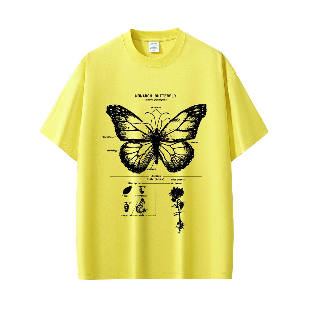 Monarch Butterfly Anatomy Graphic Tshirt Men Women Casual Oversized Funny Tshirt Unisex Fashion Vintage Short Sleeve T Shirts