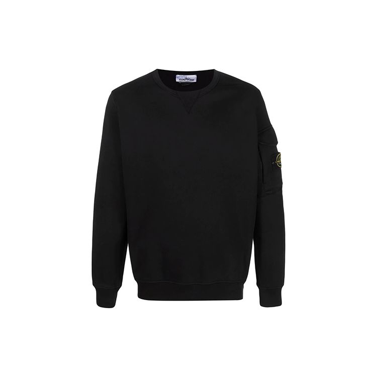 STONE ISLAND Свитшот с логотипом-патчем, черный, мужской, топы 761561151-V0029