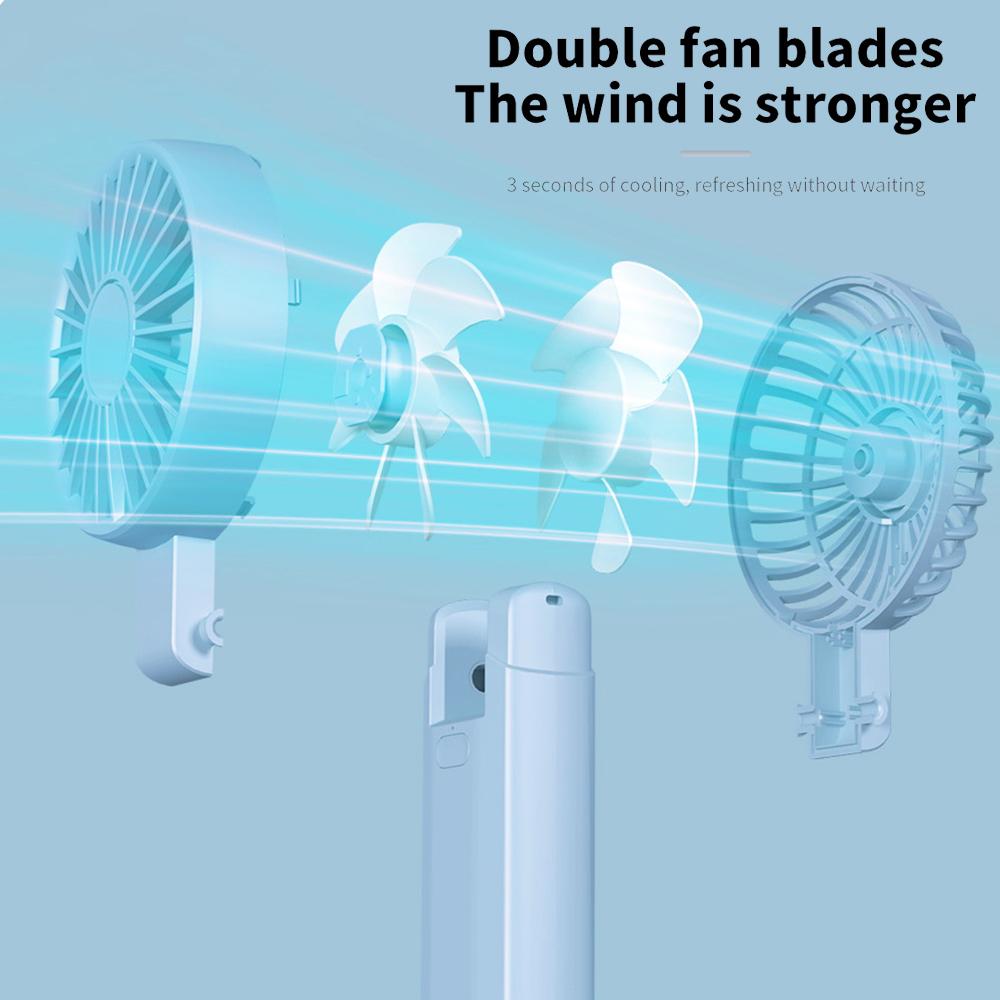 Summer Mini Handheld Fan Foldable Desktop Fan 2000 MAh Large Capacity Silent Fan Type-C Interface Charging