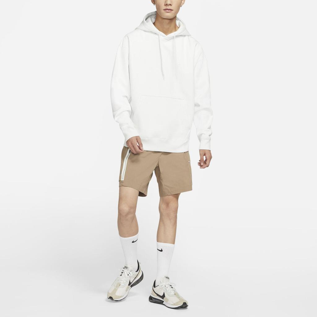 Nike Embroidered Logo Fleece Hoodie Men Tops White DA0316-121