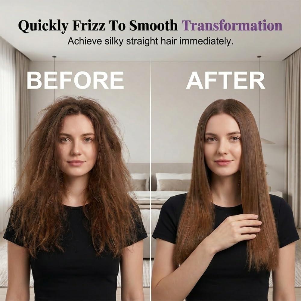 for Short Hair 2026 Upgrade, Cordless Hair Straightener Brush, Mini Hair Straightener, Portable Hair Straightener Brush