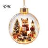 Decorative Holiday Gift Ideas Glowing Christmas Story Ornament, Mini Scene in Ball with Warm LED Unique Exchange Gifts Light, 3D Clear Acrylic Hanging