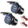 2Pcs Charger Car USB Socket 5V 4.2A Quick Charge with LED Display, Waterproof and Dustproof, 12V ~ 24V Vehicles Car Boat Motorcycle SUV Bus Truck Etc.