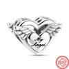 Angel Heart Wing Feather Balloon Pavé Newest  Sale Beads Fit Original  Charm Bracelet 925 Sterling Silver Jewelry