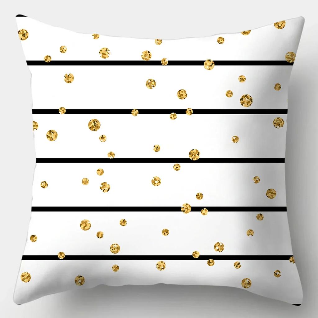 Black White Modern Style Cushion Cover 45x45cm Polyester Decorative Pillow Cover Living Room Bedroom Sofa Bed Pillow Case