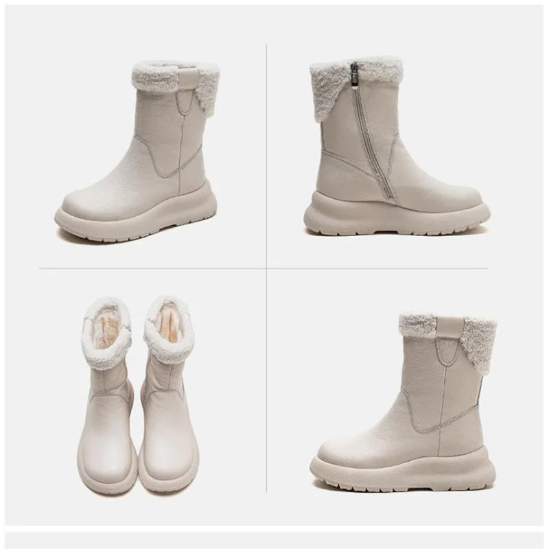 100% натуральная кожа зимняя обувь женские зимние ботинки на плоской подошве нескользящие коровья кожа женские зимние ботильоны теплые черные