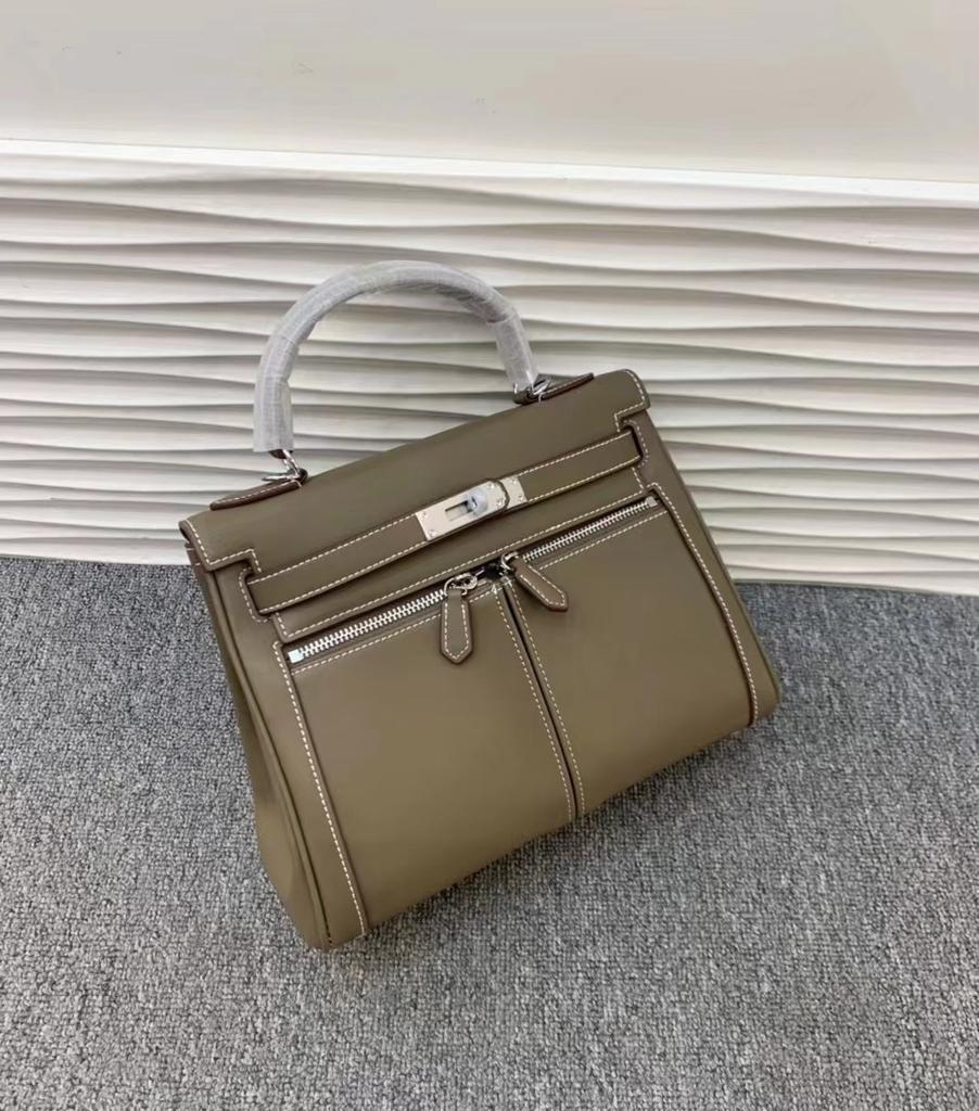 Новая сумка Swift Cowhide Retro с двумя карманами на молнии из натуральной кожи с большой вместимостью для поездок на работу через плечо