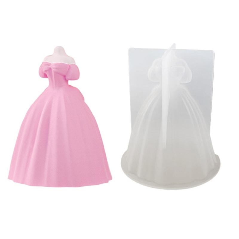 Exquisite Wedding Dress Craft Mold  Crystal Drop Glue Ornaments Moulds Silicone Candle Molds Silicone Craft Molds