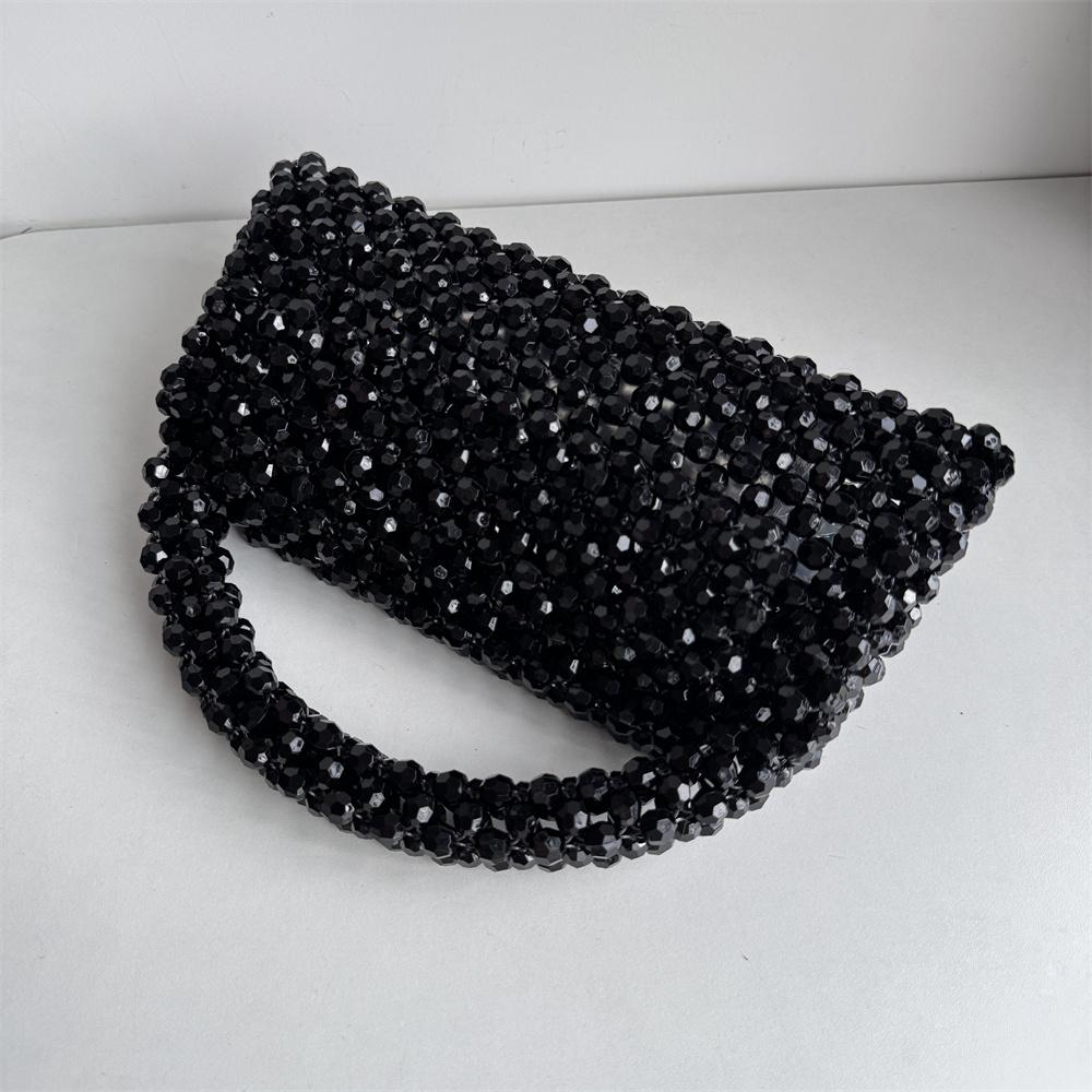 Handmade Bead Bag Big Hand Woven Handbags Unique Designer Ladies Party Bag Top Handle Phone Purses and Handbags