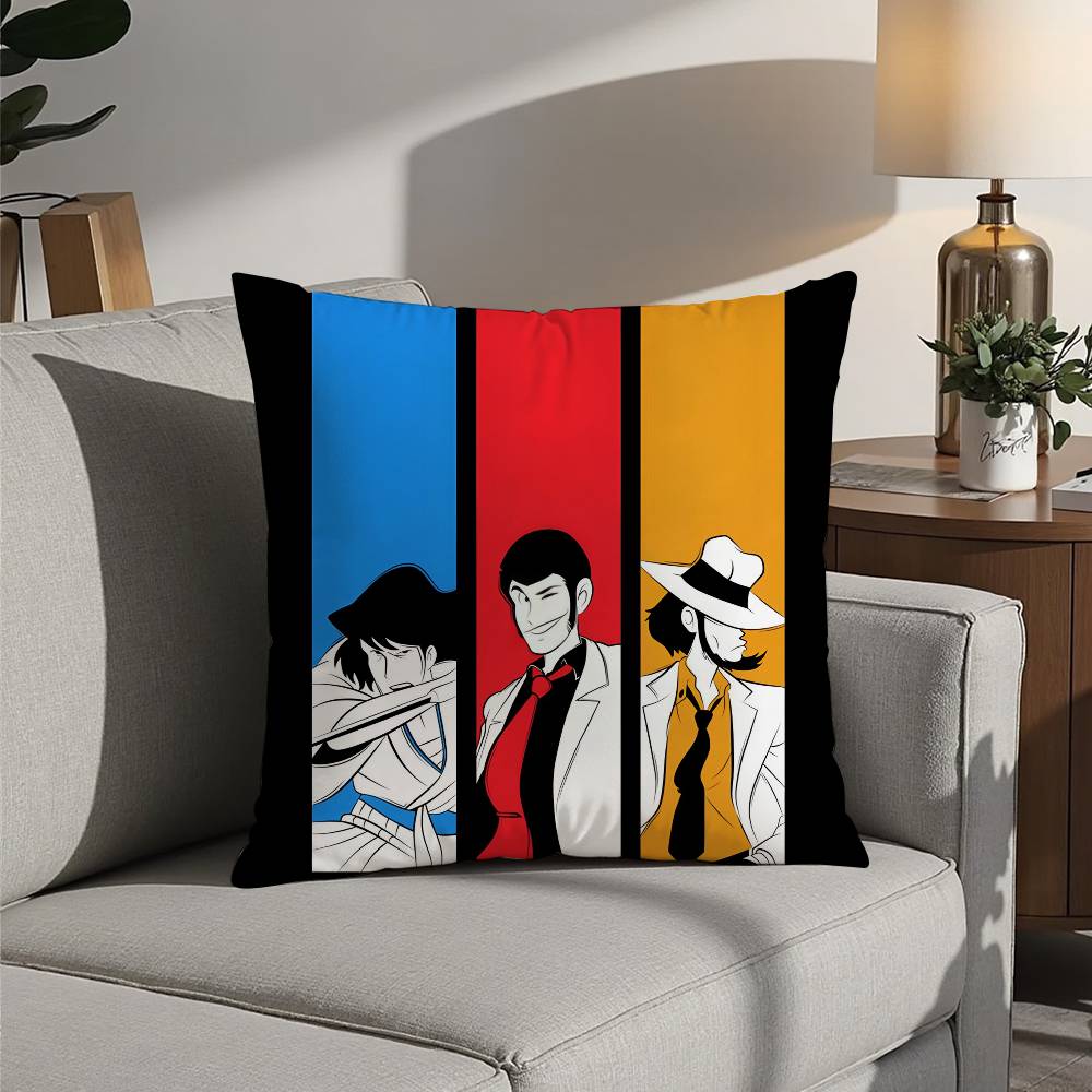 A-Arsene Lupin The Third Pillow Case Sofa Decorative Home Double-sided Printing Short Plush Cushion Pillow Cover Holiday Gift