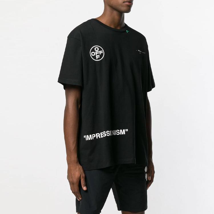 Off-White Футболка оверсайз Stencil Arrow Черные мужские топы OMAA038R191850151028