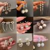Изысканные серьги-пусеты из серебряной иглы с цирконом и жемчугом - Высококлассный ретро французский стиль для женщин