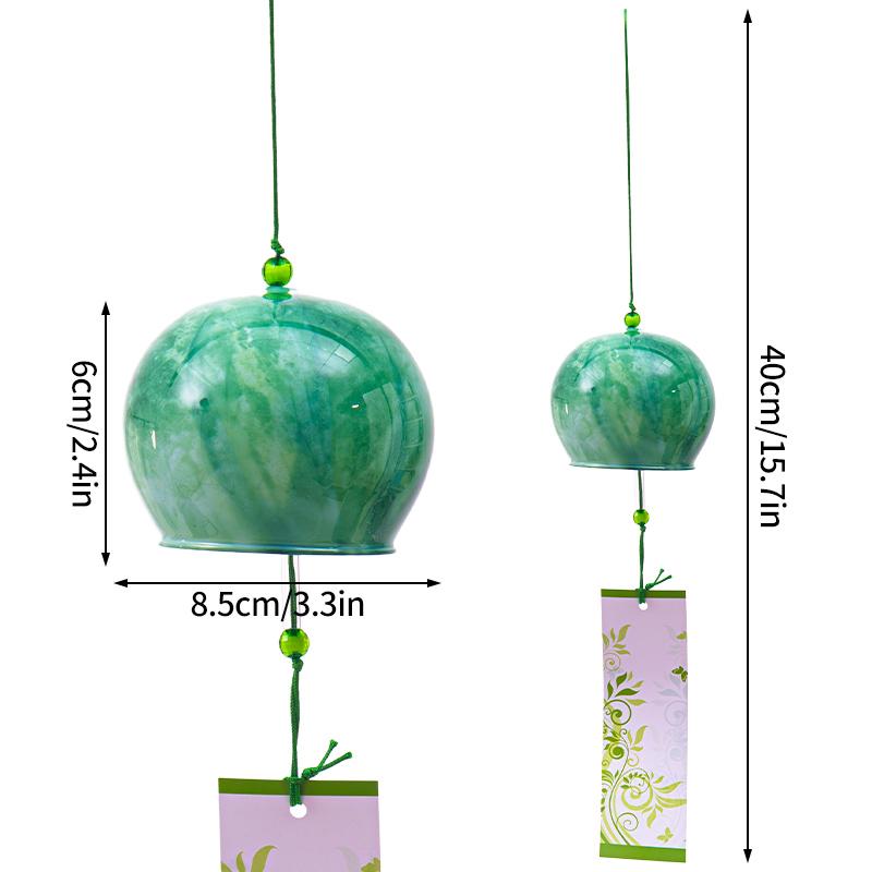 Japanese Wind Chimes Marble Texture Glass Wind Bells Handmade Pendants for Birthday Gift Outdoor Home Garden Decoration Wall Art