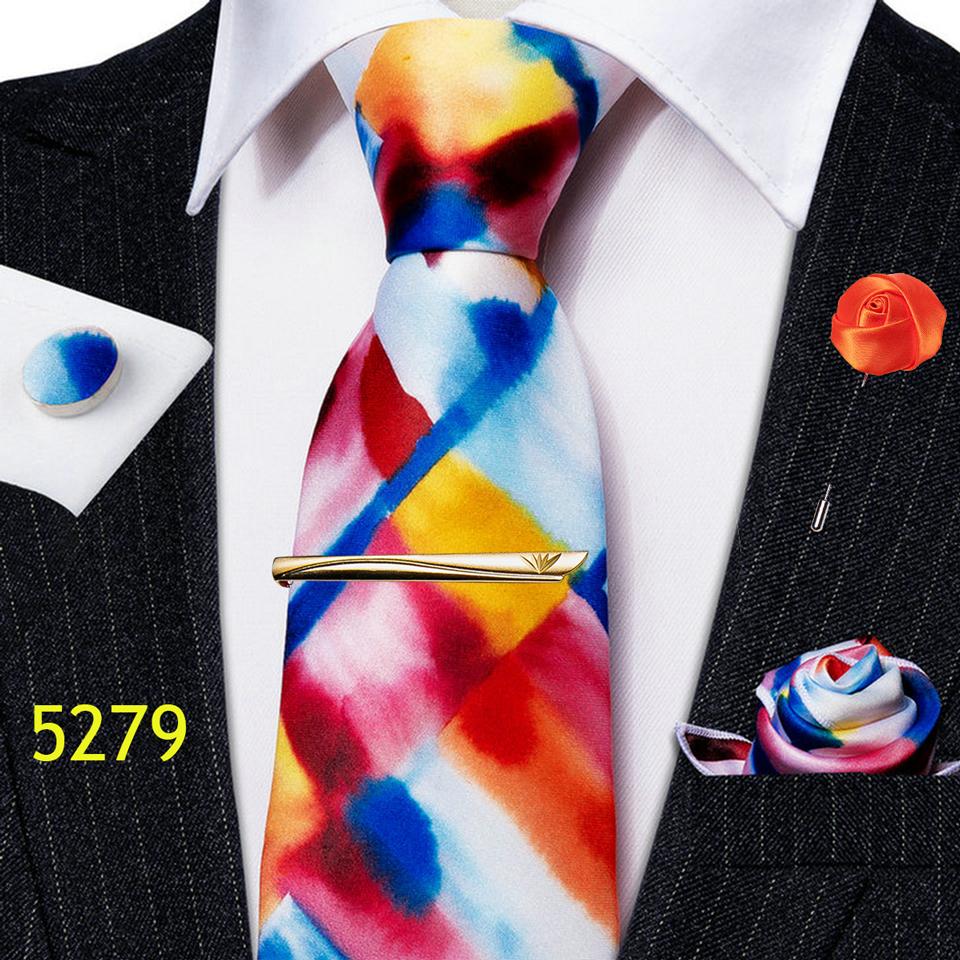 Barry.Wang Мужской галстук зажим для галстука бутоньерка носовой платок запонки пейсли сплошной шелковый галстук комплект для свадьбы вечеринки свидания