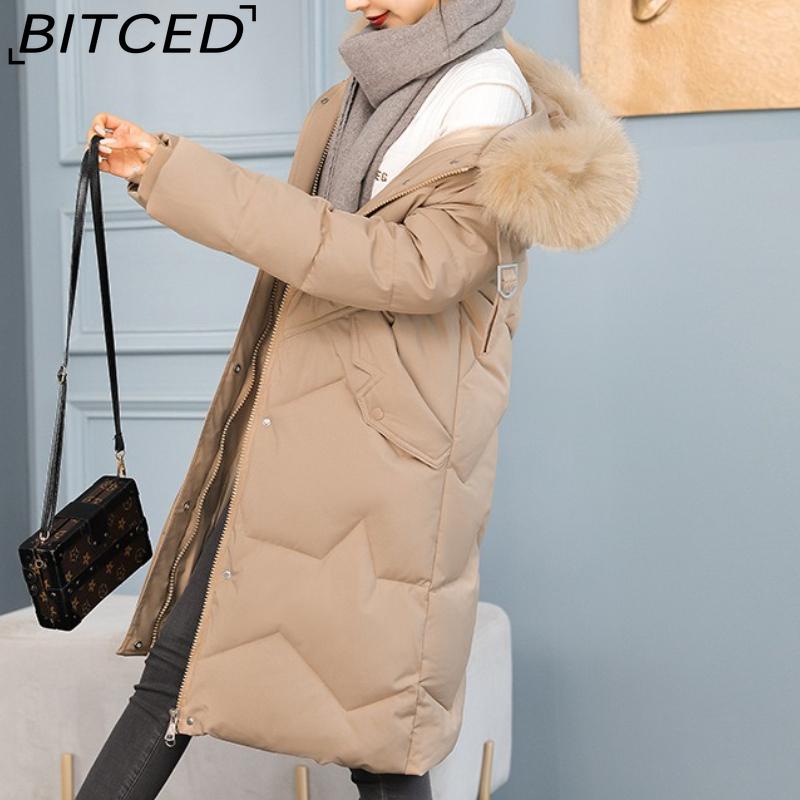 BITCED Women's Padded Coat - Plus Size, Mid-Length Winter Jacket