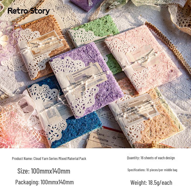 Пряжа RetroStory Cloud: Набор ретро-бумаги для фона для DIY для ита-сумки и украшения журнала