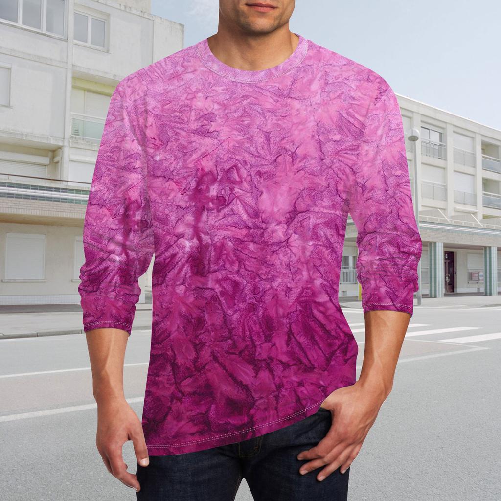 Муж. Футболка Круглый вырез Одежда Одежда На открытом воздухе Длинный рукав С принтом Модельер Винтаж