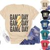 GAME DAYЖенская повседневная модная футболка с коротким рукавом и круглым вырезом с принтом регби