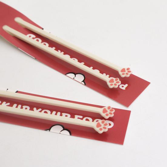 Милые палочки для еды в виде кошачьей лапки, нескользящие столовые приборы с рисунком в виде лапки, многоразовая кухонная утварь для суши, лапши, уникальный подарок для любителей кошек и японской кухни