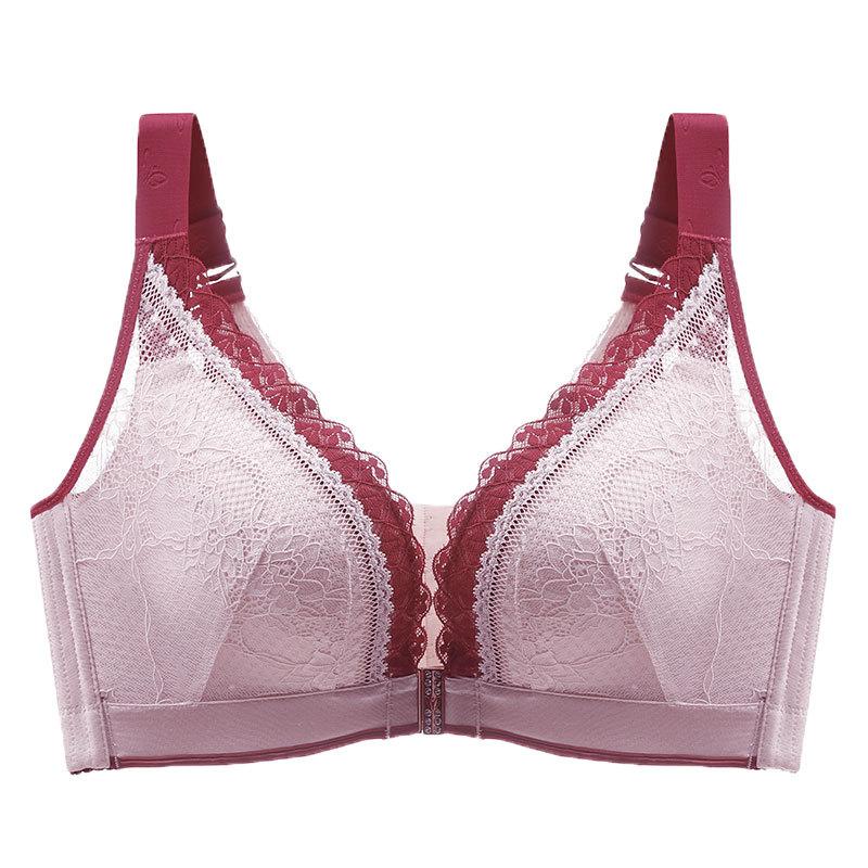 Сексуальный сексуальный большой размер спереди пряжка кружево сзади лето тонкий срез регулируемый поли полимеризация без стального кольца для сбора вторичной груди крышка