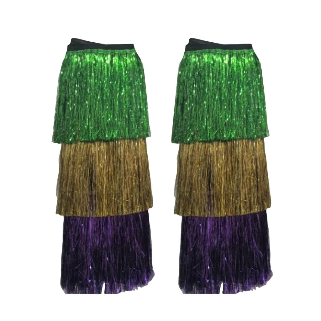 Carnival,Leg Warmer Covers Tassel Outfit For Women Purple Gold Green Accessories Costume For Masquerade