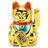 4 Inch Lucky Cat Decor Hand Waving Welcoming Cat for Home Desk Ornament Gift Giving Gold