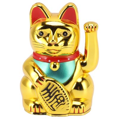 4-дюймовый декоративный кот Lucky Cat, машущий рукой, приветственный кот для домашнего стола, украшение для подарка, золото