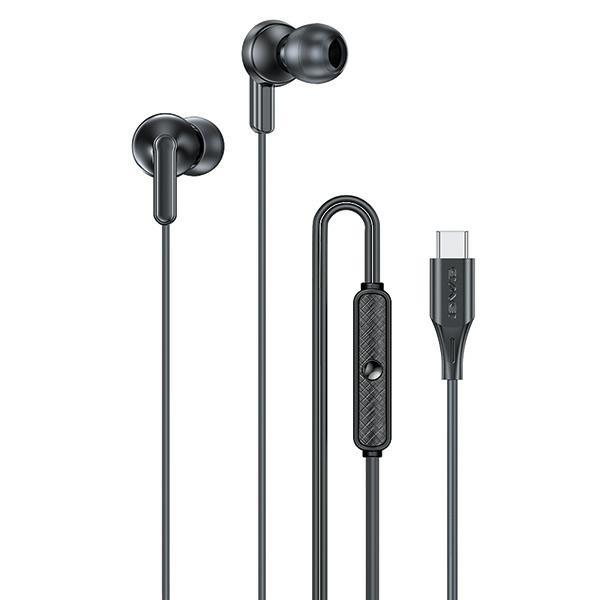 Słuchawki stereo USB-C AWEI PC-25T Czarne