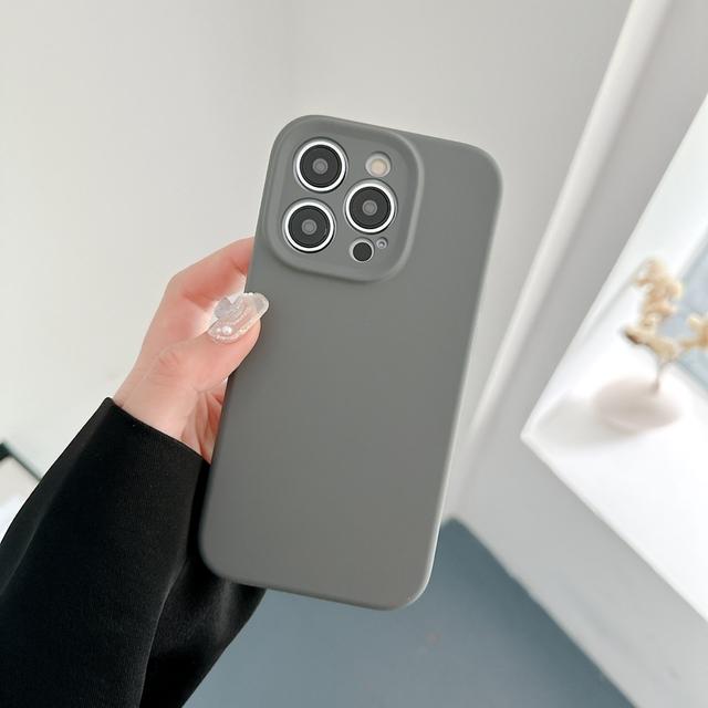 Жидкий силиконовый чехол для мобильного телефона для Iphone 14 13 12 Pro Max 14 Plus, защита камеры, подкладка из микрофибры, чехол «все включено»