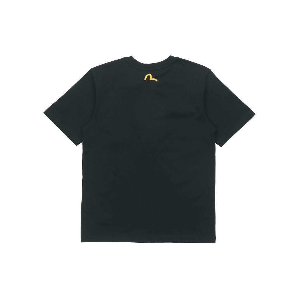 Evisu Мужская футболка с принтом "Голова Будды и Оригинальный Объект" Черная 2ESHTM1TS621XX